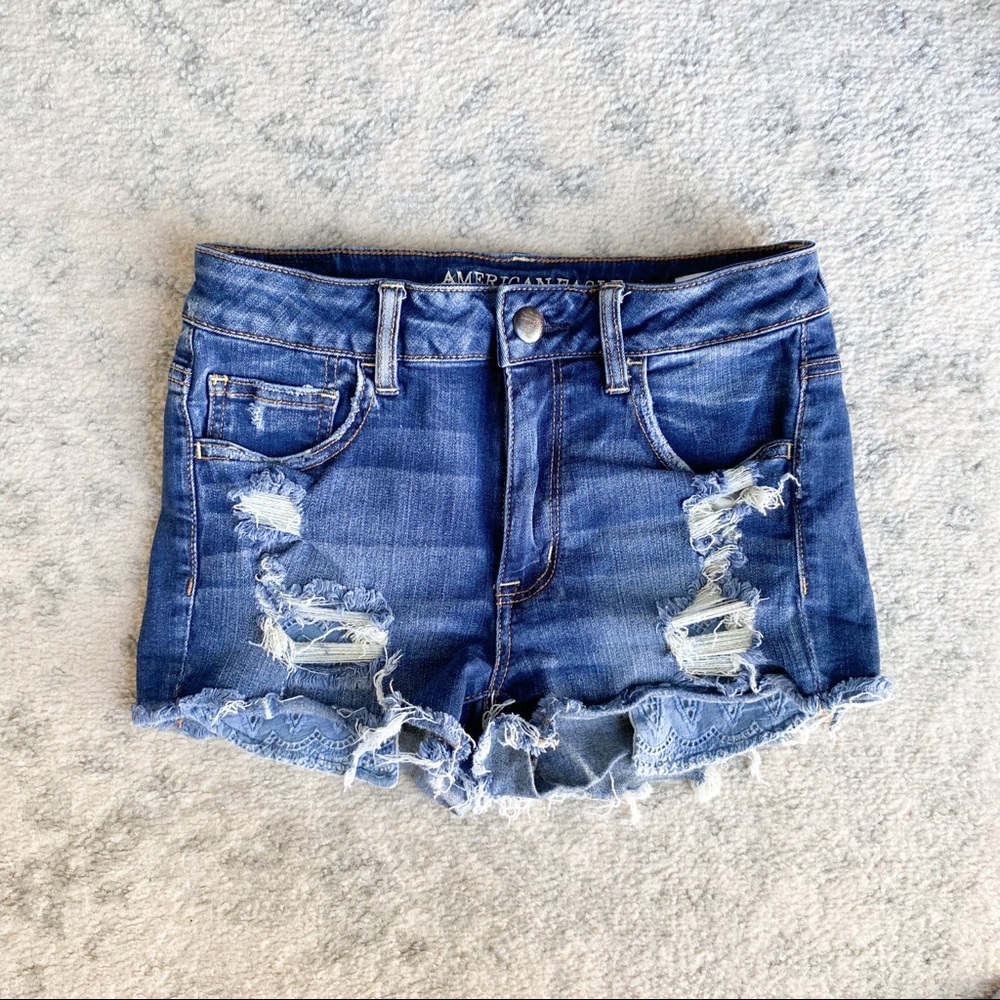 American Eagle Distressed Denim Cut Off Shorts